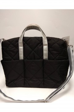 Удобная женская сумка Evita черный текстиль - серебро Chica rica(фото2)