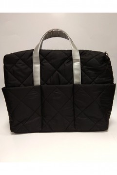 Удобная женская сумка Evita черный текстиль - серебро Chica rica