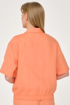 Жакет льняной оранжевый с карманами Priz(фото4)
